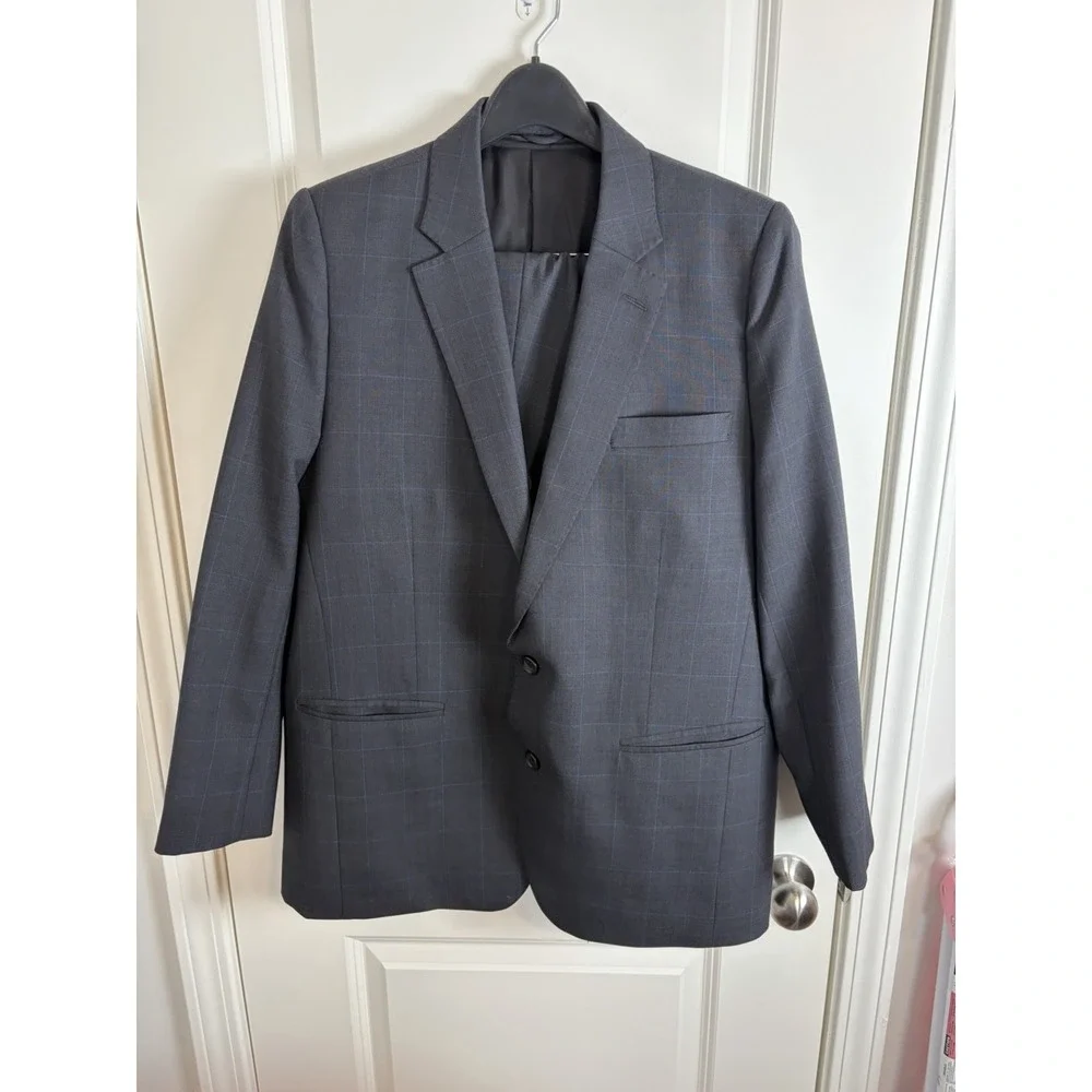 Bindle & Keep Custom Bespoke Wool Navy 3-Piece Suit, Extra Vest,